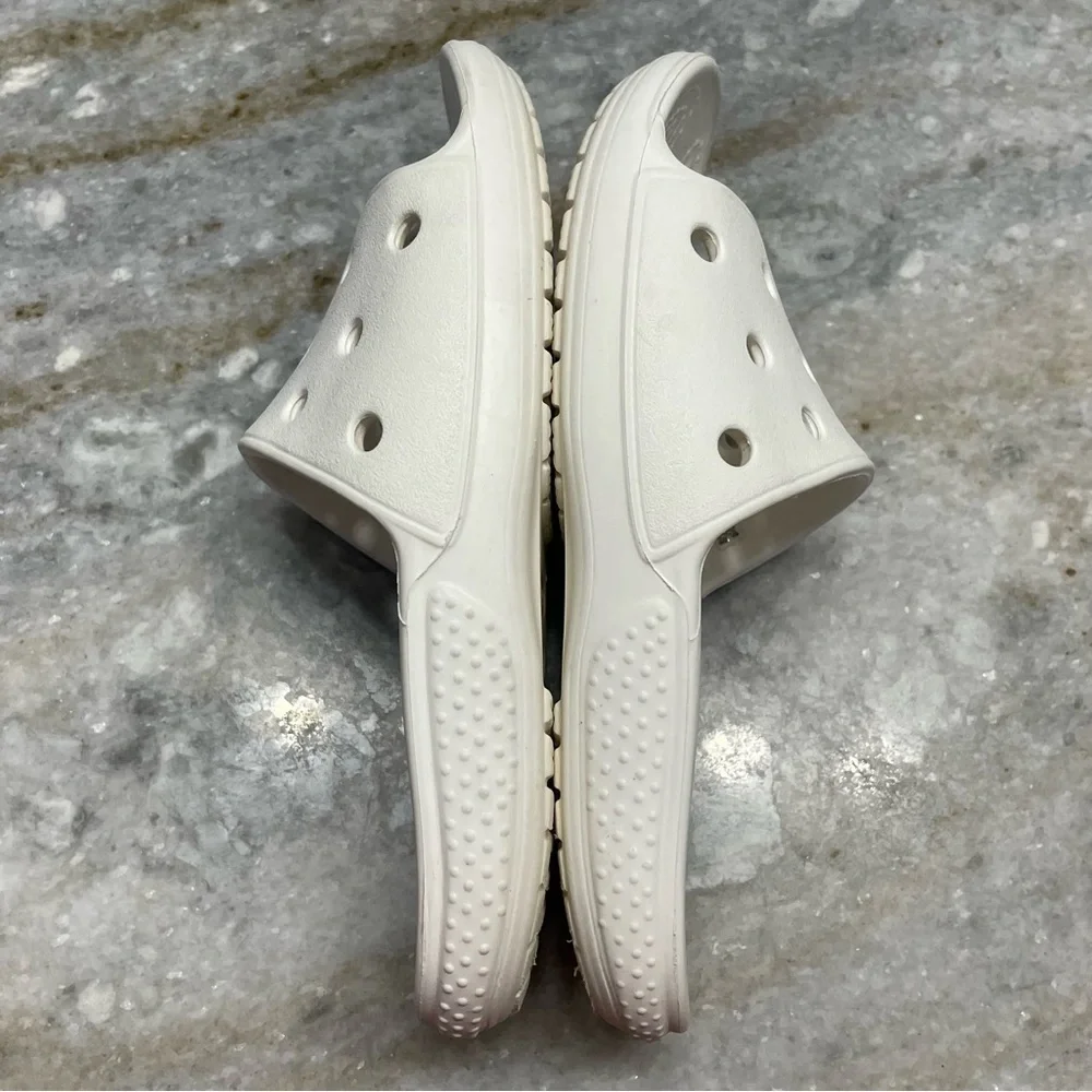 CROCS Classic Slides Sandals White Slip On Kids Shoes Toddler C 12